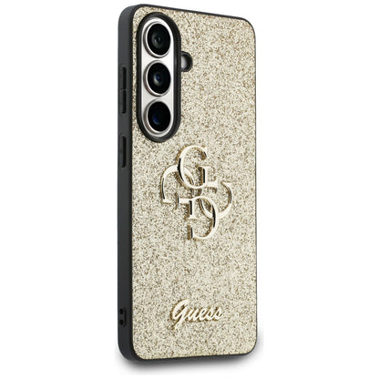 Case for Samsung Galaxy S26 S942, Guess, Fixed Glitter Big 4G Metal Frame, Gold