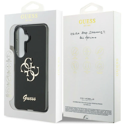 Case for Samsung Galaxy S26 S942, Guess, IML Big Metal 4G Script, Black