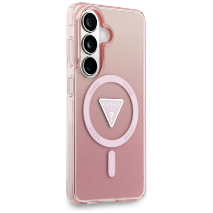 MagSafe Case for Samsung Galaxy S26 S942, Guess, IML Gradient Triangle Logo, Pink