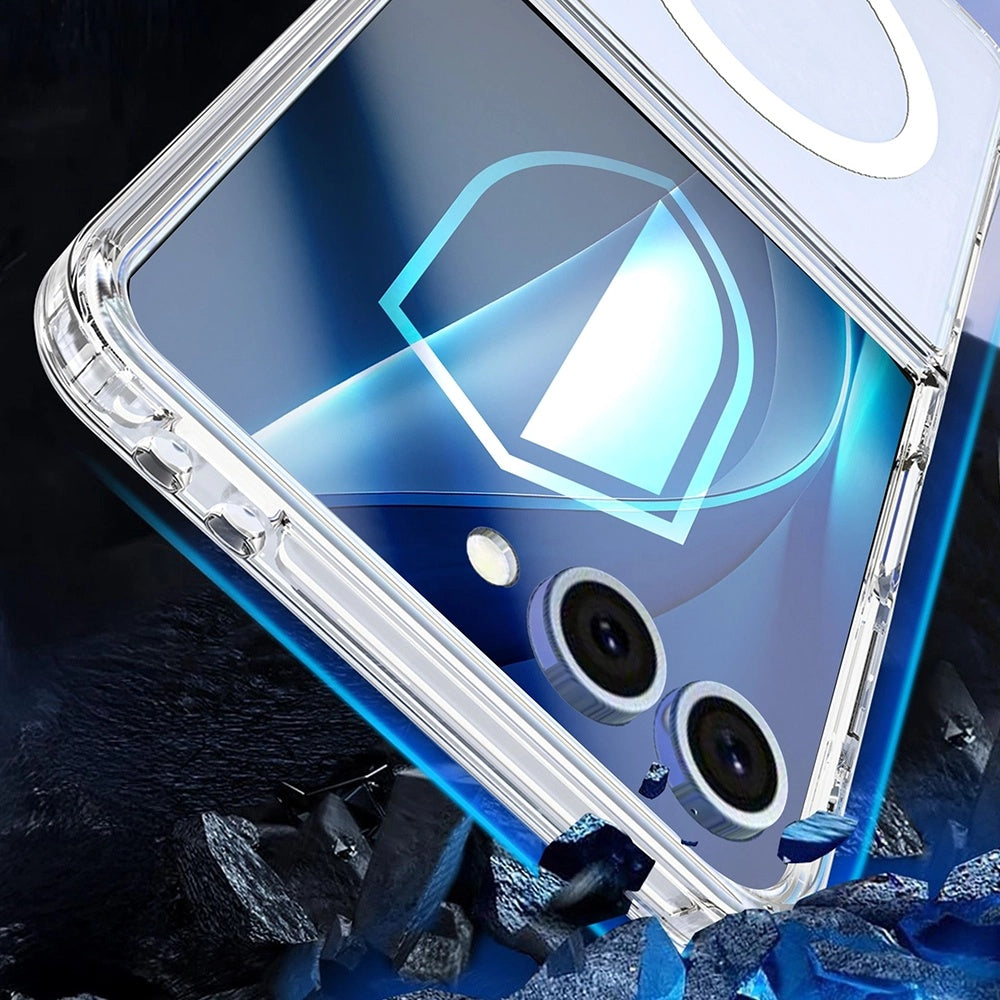 MagSafe Case for Samsung Galaxy Z Flip7 F766, 3MK, Armor MagCase, Transparent