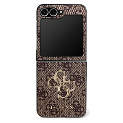 Case for Samsung Galaxy Z Flip7 F766, Guess, 4G Metal Logo, Brown