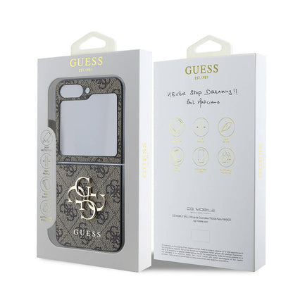 Case for Samsung Galaxy Z Flip7 F766, Guess, 4G Metal Logo, Black