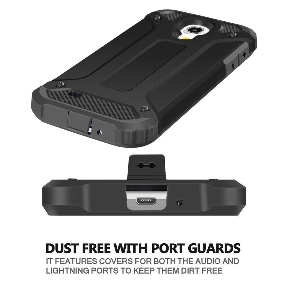 Case for Samsung I9500 Galaxy S4, Techsuit, Hybrid Armor, Black