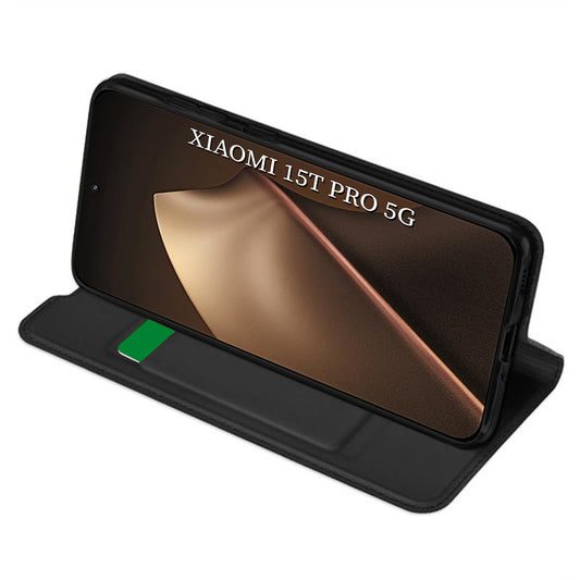 Case for Xiaomi 15T Pro, Techsuit, Magskin Book, Black