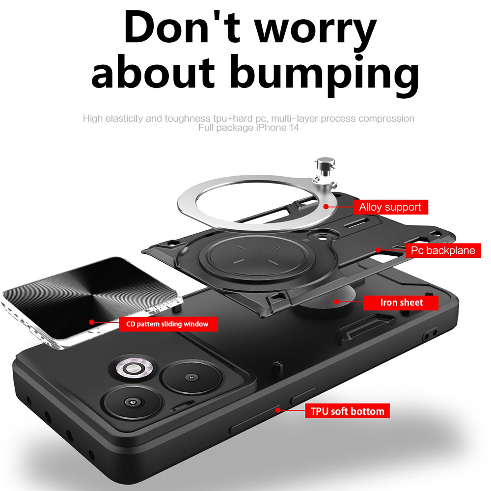Case for Xiaomi Redmi 13C 5G, Techsuit, CamGuard Pro, Purple