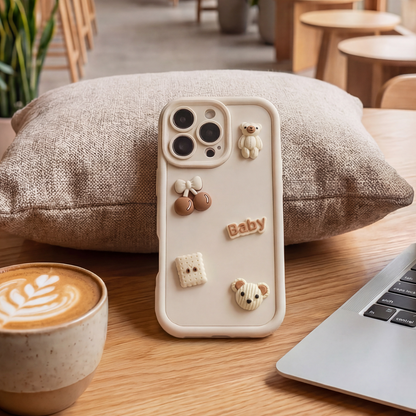 Case for Xiaomi Redmi Note 15 Pro 5G, OEM, Ultra Trendy 3D Bear, Beige
