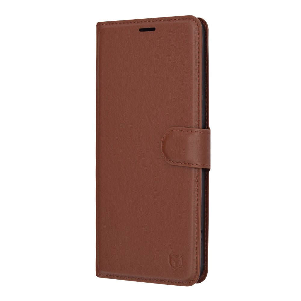 Case for Xiaomi Redmi Note 13 Pro+, Techsuit, Leather Folio, Brown