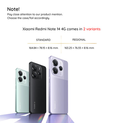 Case for Xiaomi Redmi Note 14 4G (Regional), Techsuit, Shockproof Clear, Transparent