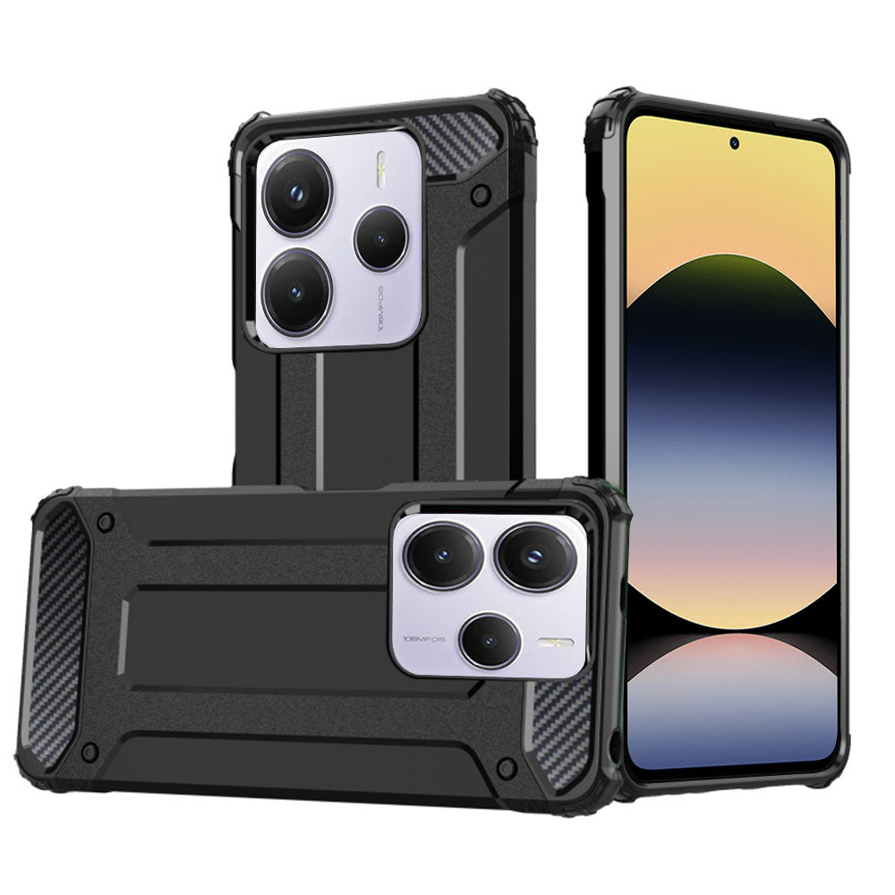 Case for Xiaomi Redmi Note 14 5G, Techsuit, Hybrid Armor, Black
