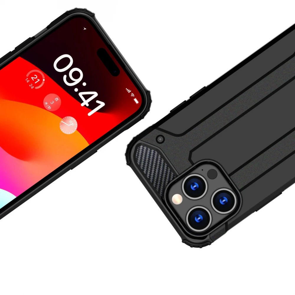 Case for Xiaomi Redmi Note 14 5G, Techsuit, Hybrid Armor, Black