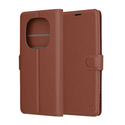 Case for Xiaomi Redmi Note 14 Pro 4G, Techsuit, Leather Folio, Brown