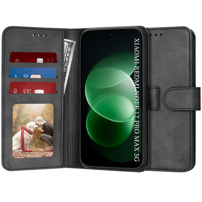 Case for Xiaomi Redmi Note 17 Pro Max, Techsuit, Diary Book, Black