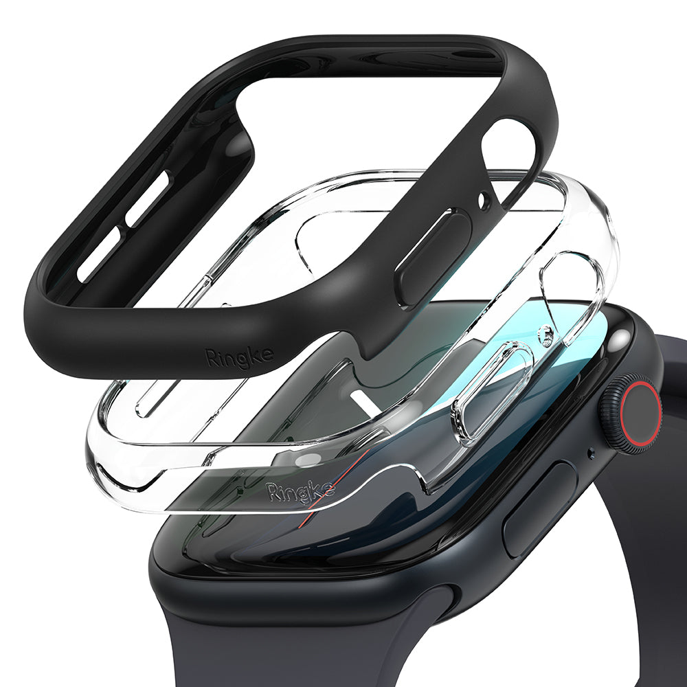 Ringke Slim Case for Apple Watch Series 10 / 11 42mm, Set of 2, Matte Black / Transparent
