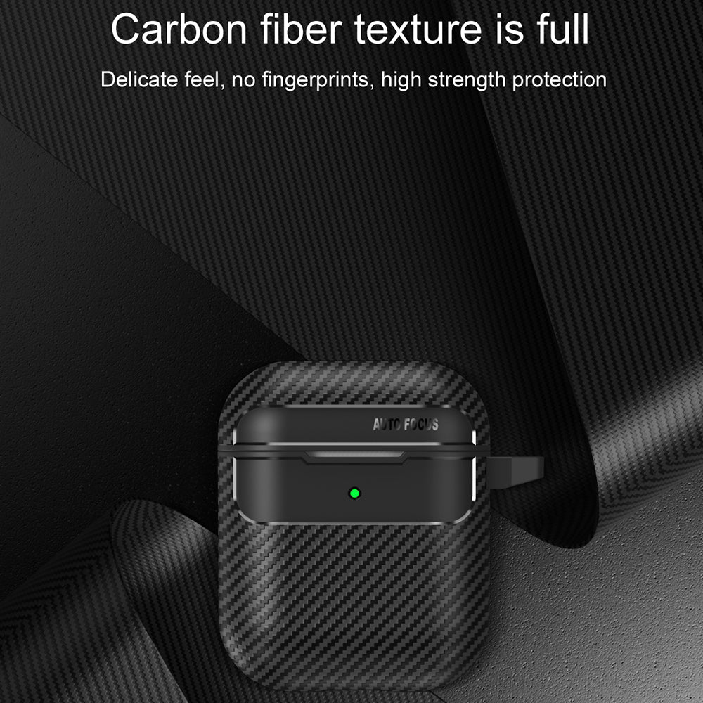 Techsuit CarbonFiber Case for Apple AirPods Gen 2 / Gen 1, Black