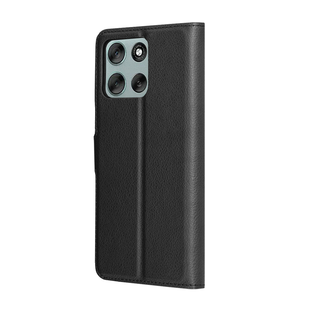 Case for Motorola Moto G56, Techsuit, Leather Folio, Black