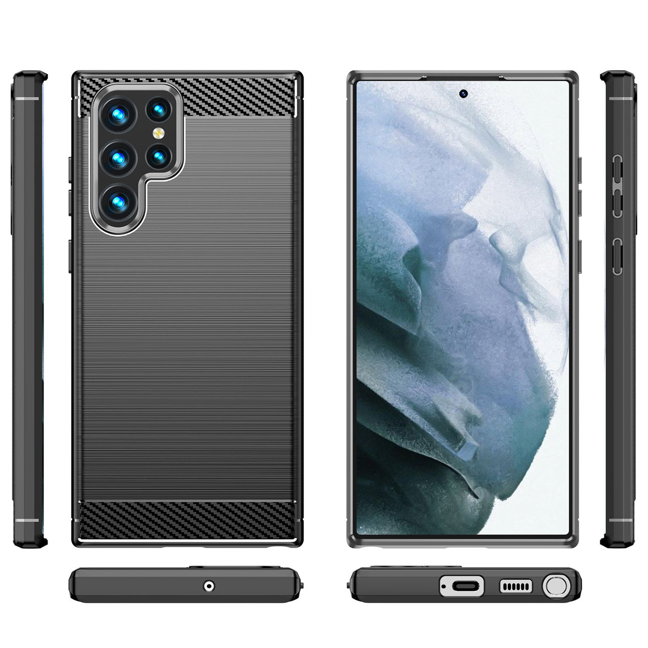 Case for Samsung Galaxy S22 Ultra 5G S908, OEM, Carbon, Black