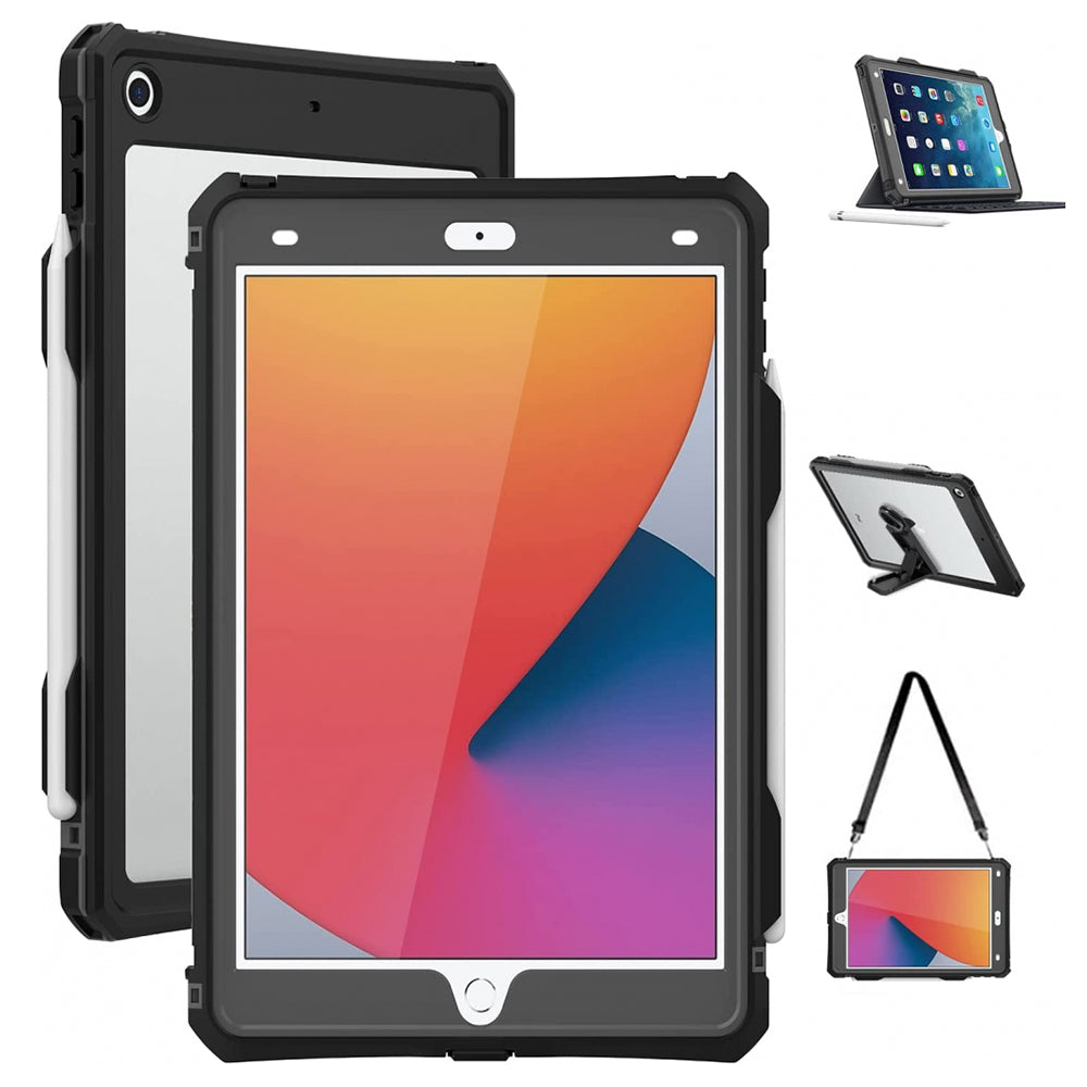 Waterproof Case for Apple iPad 10.2 (2021) / 10.2 (2020) / 10.2 (2019), ShellBox, Black