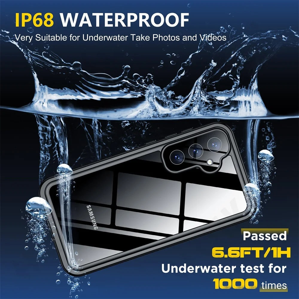 Waterproof Case for Samsung Galaxy S25+ S936, ShellBox, Black