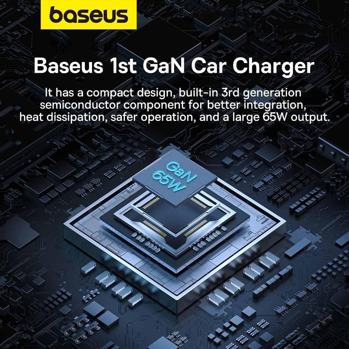Baseus Golden Contactor Pro Car Charger, 65W, 3A, 1 x USB-A - 2 x USB-C, Gray C00035202841-00