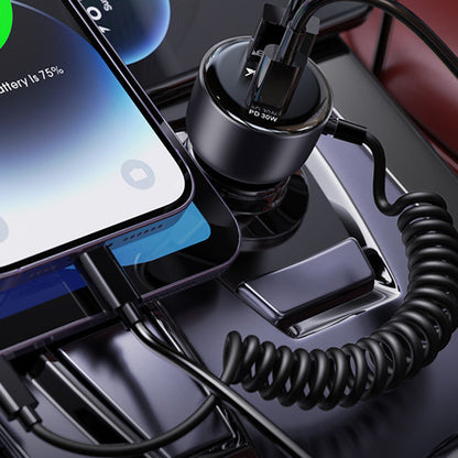 Lightning Cable Car Charger Yesido Y57, 50W, 3A, 1 x USB-A - 1 x USB-C, Black