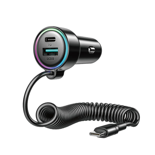 USB-C Joyroom JR-CL07 Car Charger, 72W, 3A, 1 x USB-A - 1 x USB-C, Black
