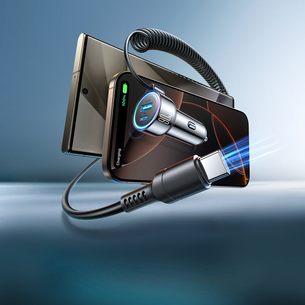 USB-C Joyroom JR-CL07 Car Charger, 72W, 3A, 1 x USB-A - 1 x USB-C, Black