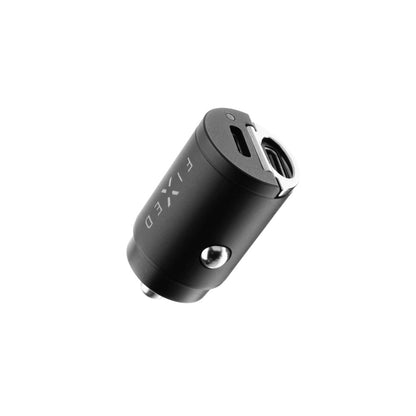 Fixed Auto Charger, 30W, 3A, 2 x USB-C, Black