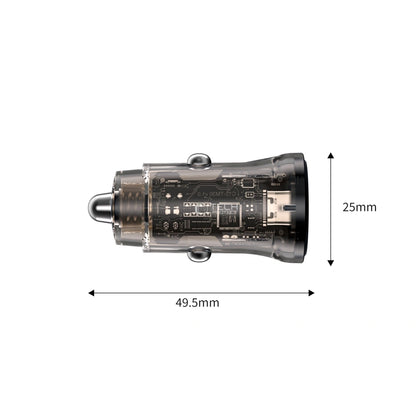 Tech-Protect CC01 Car Charger, 30W, 3A, 1 x USB-A - 1 x USB-C, Black