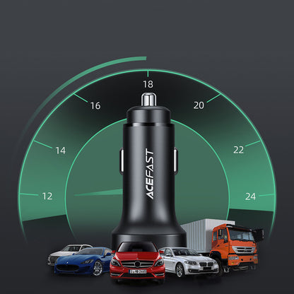 Acefast B2 Car Charger, 72W, 3A, 2 x USB-C, Black