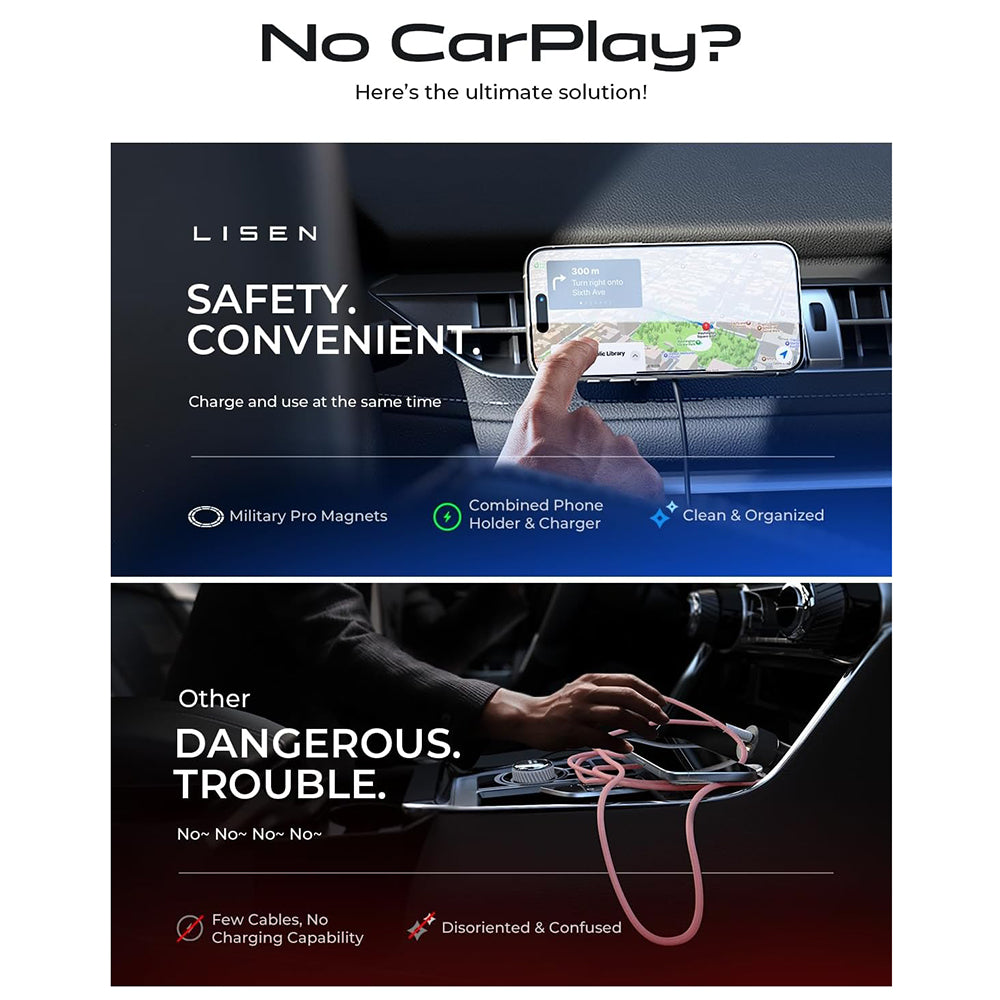 Lisen Wireless Car Charger, 15W, 1.67A, Black YL0223070007