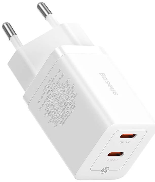 Baseus GaN5 Pro Network Charger, 40W, 3A, 2 x USB-C, White CCGP180102