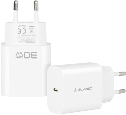 Blavec BC-14 Wall Charger, 30W, 3A, 1 x USB-C, White