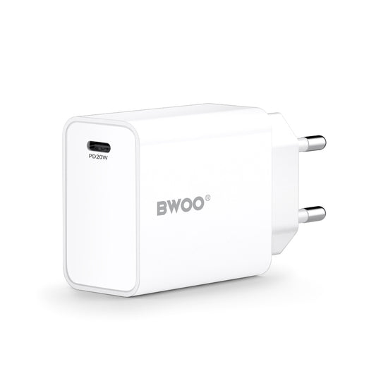 BWOO CDA226 Network Charger, 20W, 3A, 1 x USB-C, White
