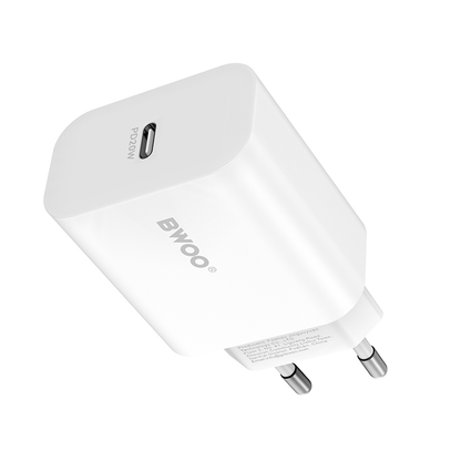 BWOO CDA233 Network Charger, 20W, 3A, 1 x USB-C, White