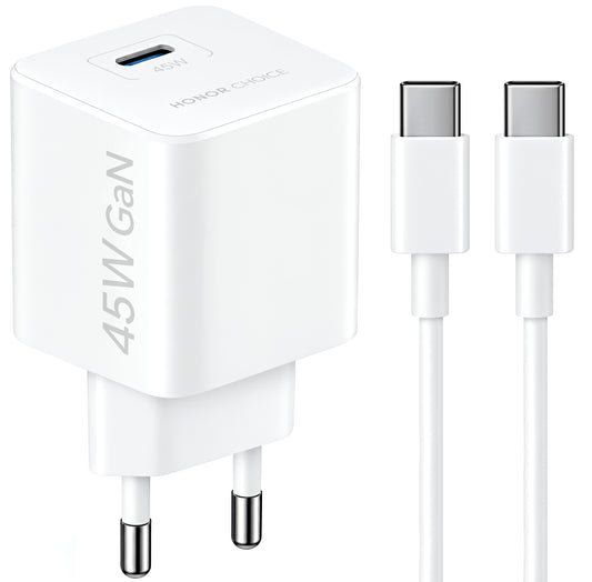 Honor Choice CP045E USB-C Cable Wall Charger, 45W, 3A, 1 x USB-C, White 5504ALHP