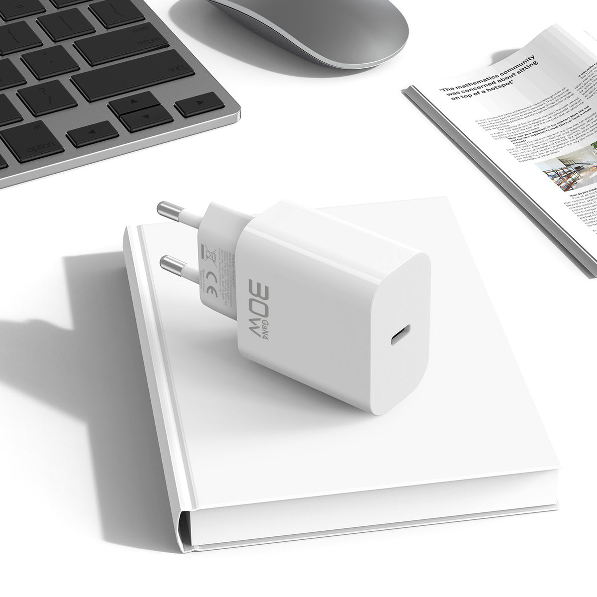 Blavec BC-14 USB-C Wall Charger with Cable, 30W, 3A, 1 x USB-C, White
