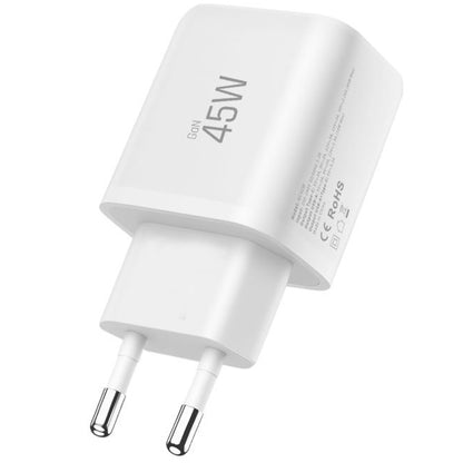 Network Charger with USB-C Cable Tech-Protect NCA45W, 45W, 3A, 1 x USB-A - 1 x USB-C, White