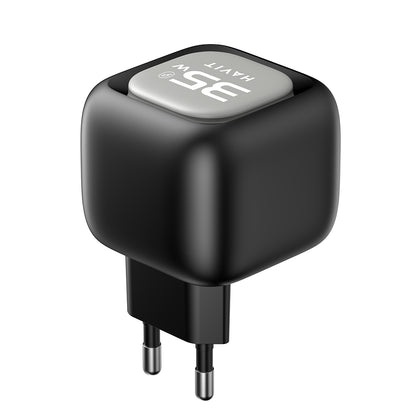 HAVIT UC251 USB-C Network Charger with Cable, 35W, 3A, 1 x USB-A - 1 x USB-C, Black Grey