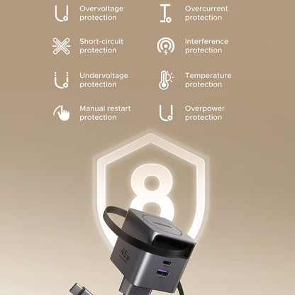 UGREEN X614 USB-C Network Charger with Cable, 45W, 3A, 1 x USB-A - 1 x USB-C, Grey