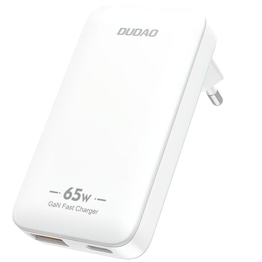 Dudao A65Q Travel Network Charger, 65W, 3.25A, 1 x USB-A - 1 x USB-C, White