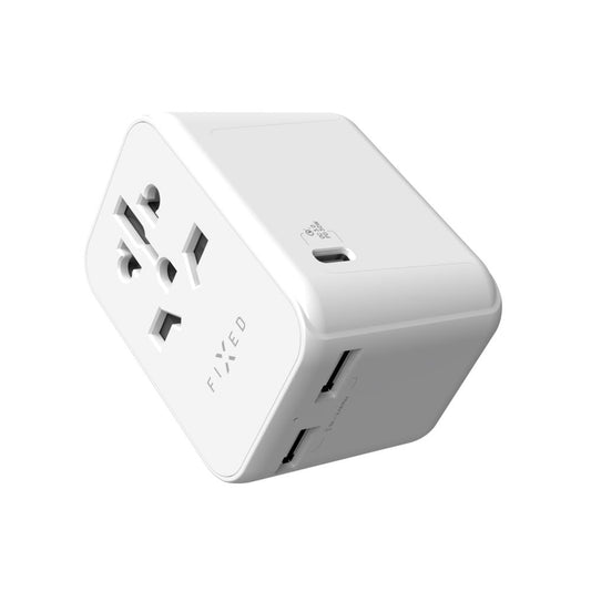 Fixed Travel Network Charger, 30W, 3A, 2 x USB-A - 1 x USB-C, White