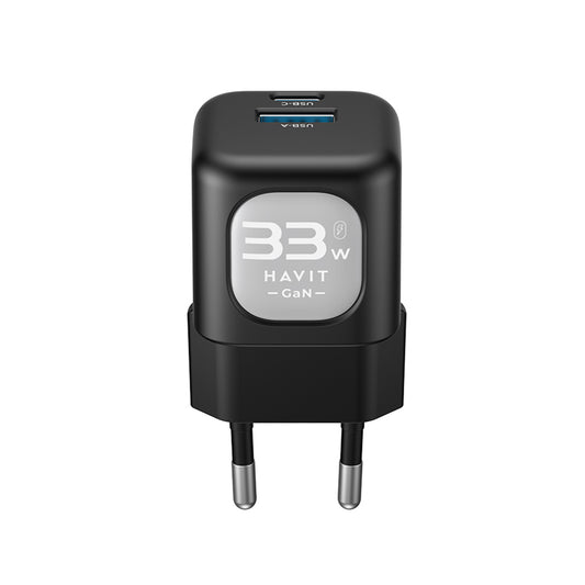 HAVIT UC230 Network Charger, 33W, 3A, 1 x USB-A - 1 x USB-C, Pink