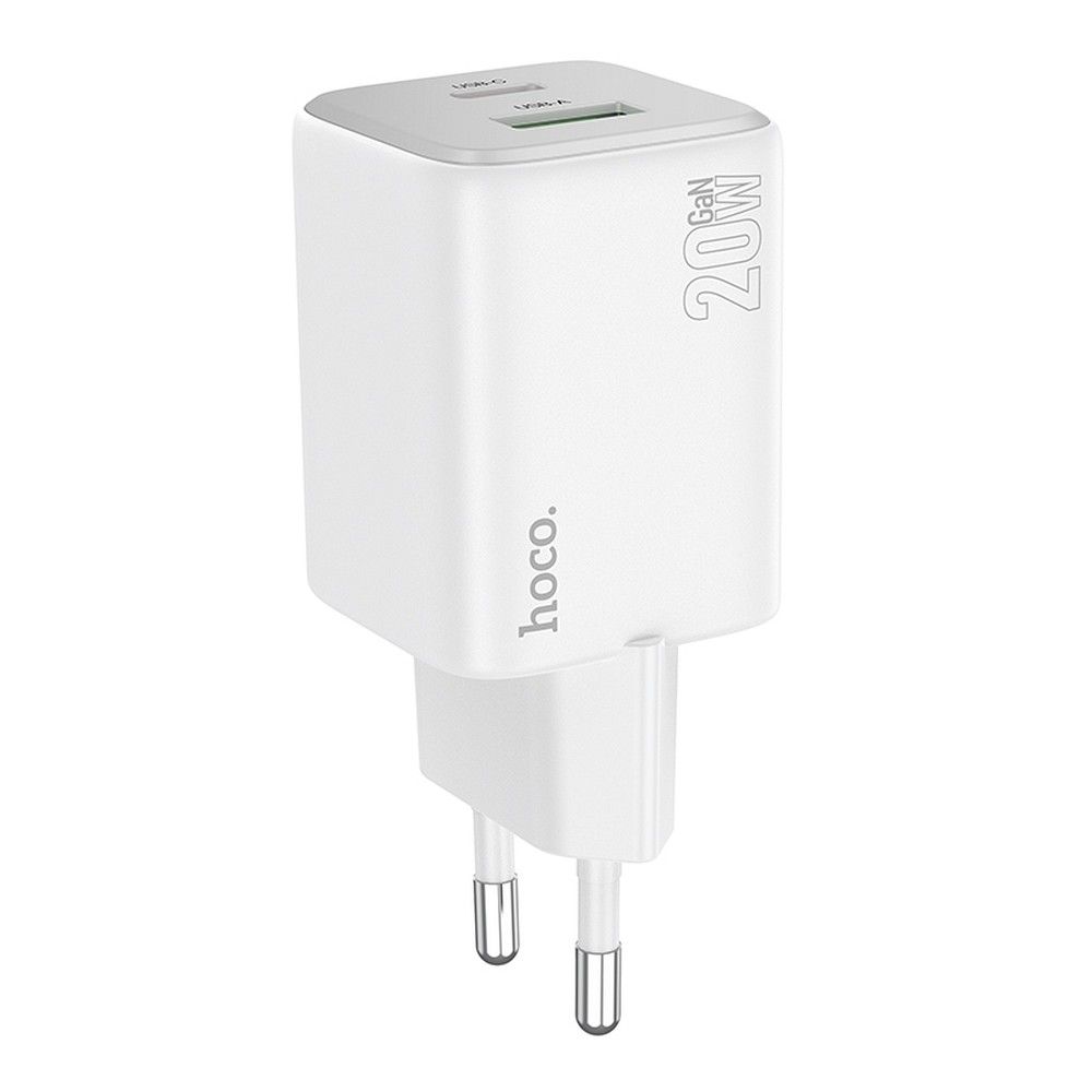 HOCO N41 Network Charger, 20W, 3A, 1 x USB-A - 1 x USB-C, White