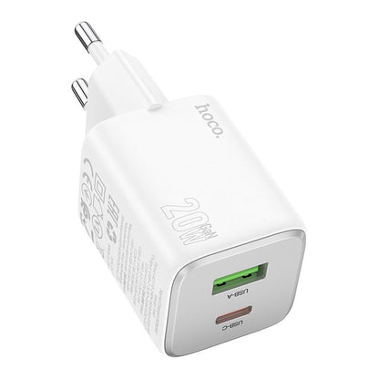 HOCO N41 Network Charger, 20W, 3A, 1 x USB-A - 1 x USB-C, White
