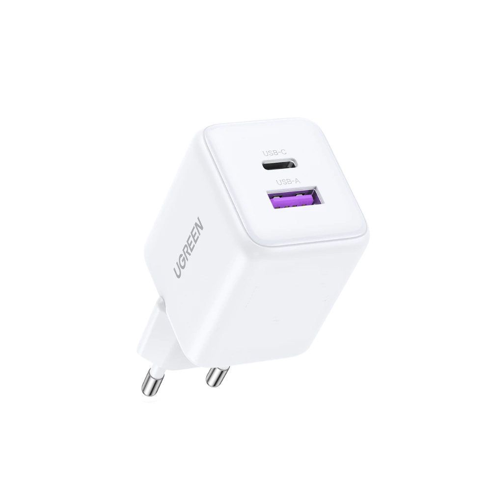 UGREEN X516 Network Charger, 30W, 3A, 1 x USB-A - 1 x USB-C, White