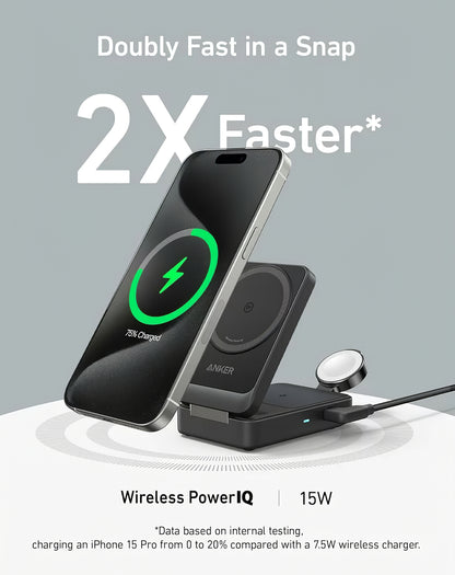 Wireless Network Charger Anker MagGo 3in1, 15W, 1.67A, Black B2557311 