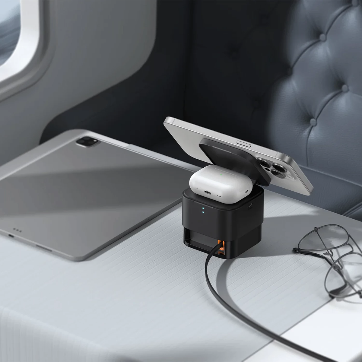 Baseus MagPro 3-in-1 Wireless Charger, 25W, 1 x USB-C, Black P10264100123-01
