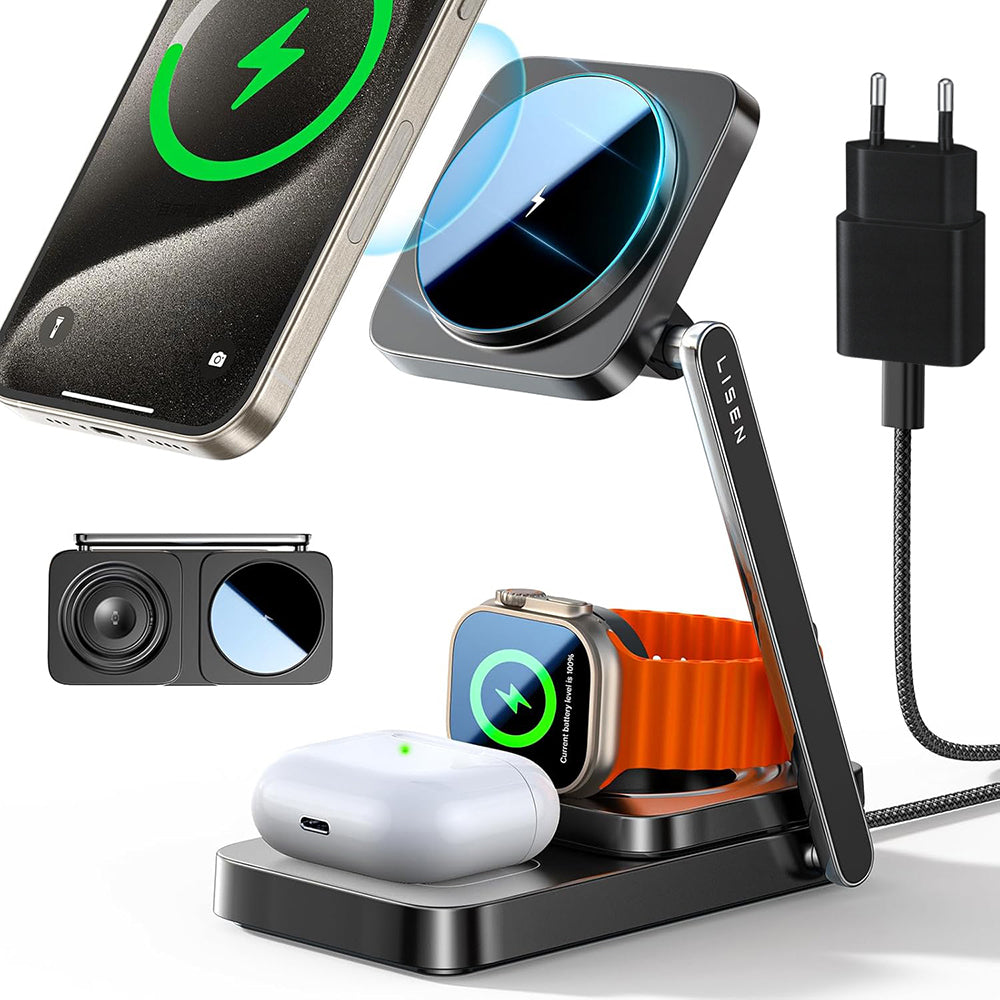 Lisen 3in1 Wireless Network Charger, 15W, 1.67A, Black YL0424010003