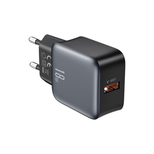 XO Design L152 Network Charger, 18W, 3A, 1 x USB-A, Black