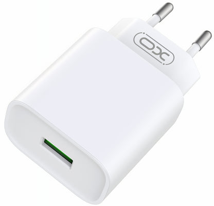 XO Design CE02D Network Charger, 18W, 3A, 1 x USB-A, White